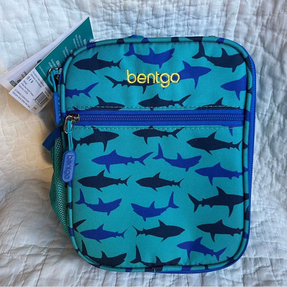 NWT Bentgo Insulated Lunch Tote Bag Box Blue Whales Boy BPA-Free Pockets Light